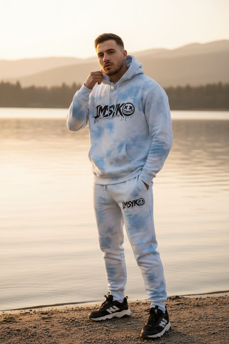 Blue Tie-Dye Male Model