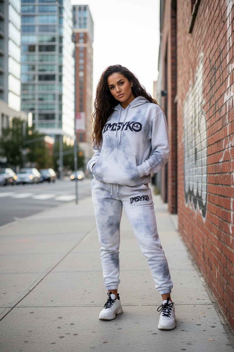 Grey Tie-Dye Female Model